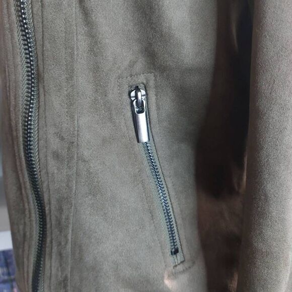 KUT from the Kloth Quilted Panel Faux Suede Moto Jacket NWT Medium - Picture 9 of 12